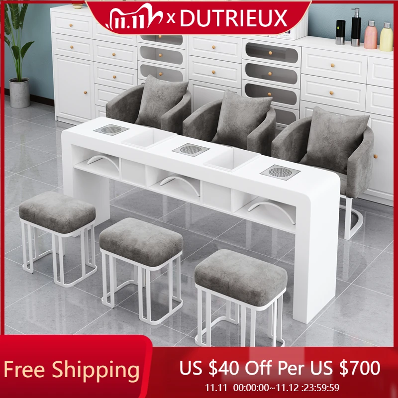 

White Organizer Manicure Table Mesa Workstation Minimalist Cheap Nail Desk Cleaning High Quality Tavolo Per Unghie Furniture