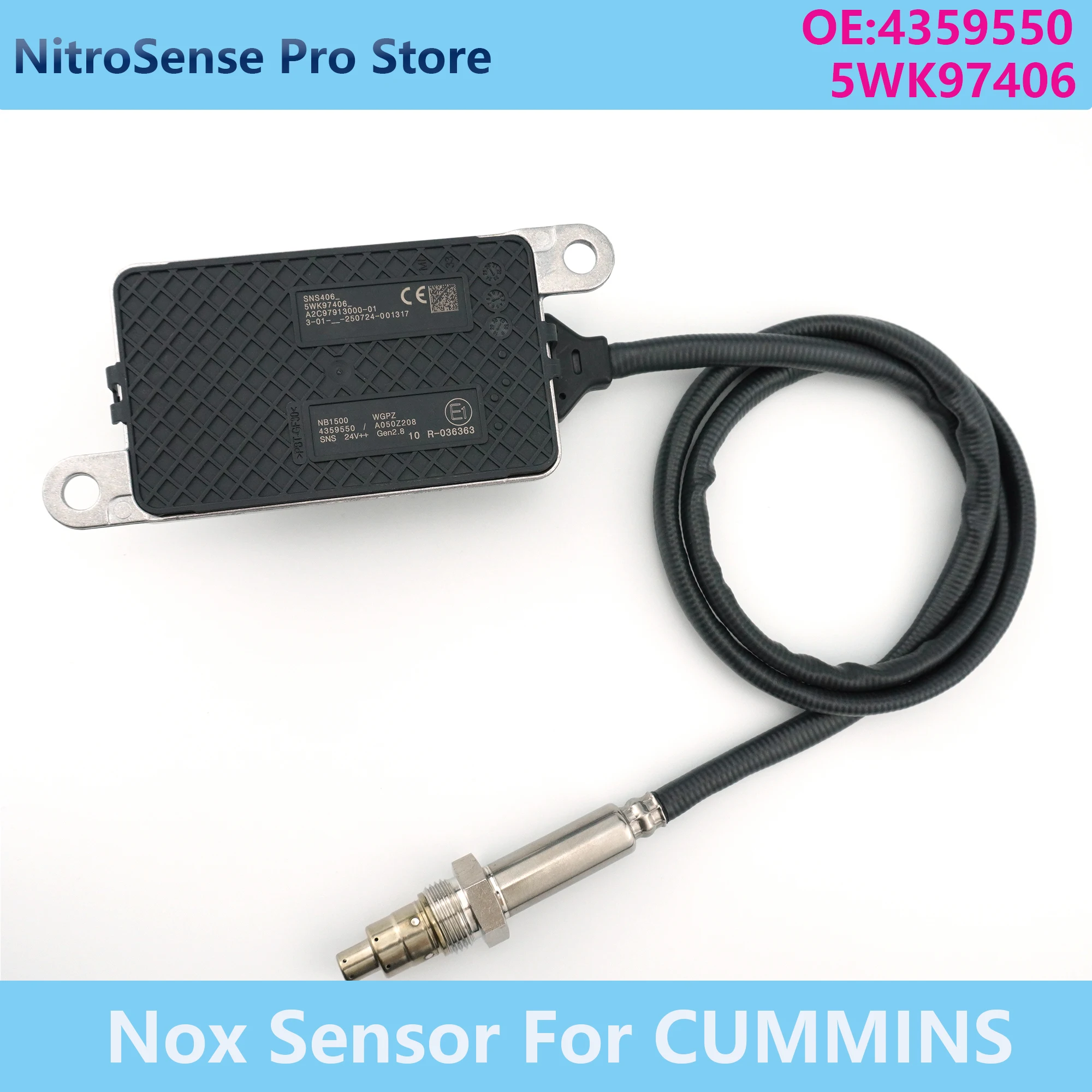 

24V Nitrogen Oxide Sensor For Cummins Truck 4359550 5WK97406 5WK9 7406 Nox Sensor