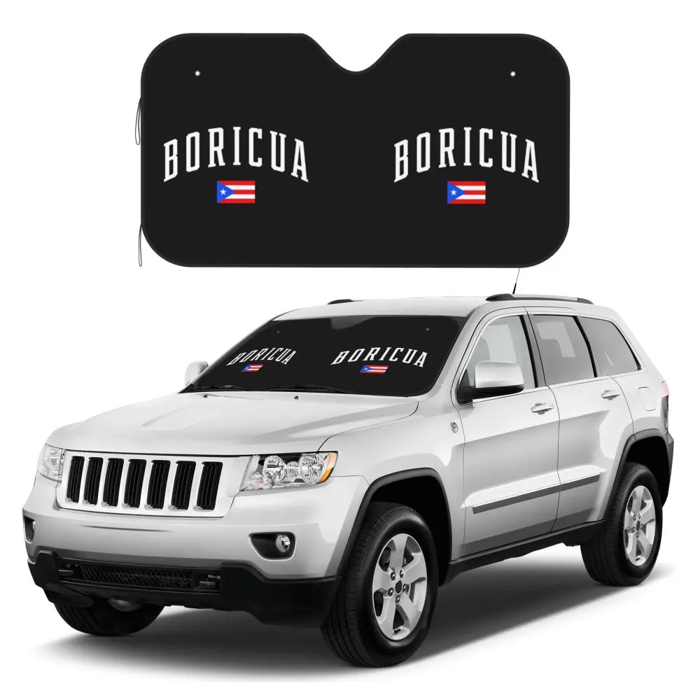 Boricua Puerto Rico  Flag Summer Umbrella Car Insulation Umbrella Window Umbrella Front Windshield Retractable Car Universal