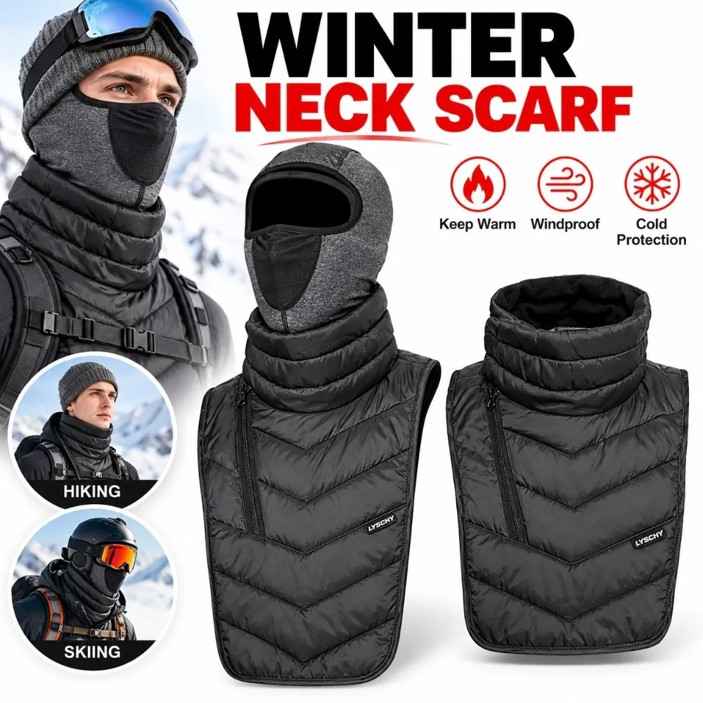 New Cotton Winter Neck Scarf Windproof Thermal Neck Warmer Protective Waterproof Chest Bibs Scarf Skiing