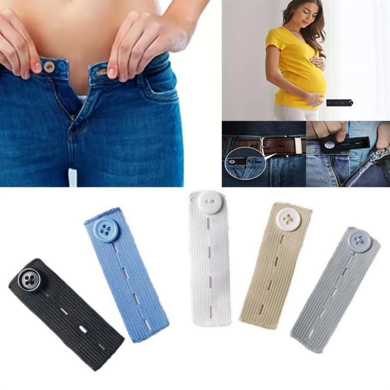 Elastic Button Extension Belt for Men and Women Elastic Adjustable Belt Extender for Men and Women Jeans Pants Button Extender