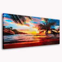 Ocean view sunset diamond painting cross stitch tropical palm trees natural 5D DIY diamond embroidery mosaic big size home decor