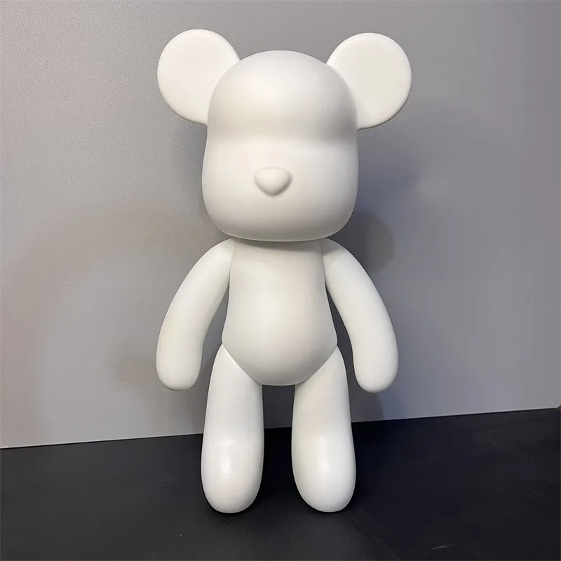 DIY Fluid Pigment Bear Figure Graffiti Vinyl Painting Violent Bear Anime Action Figures Figurine Creative Bearbrick Toys Gifts