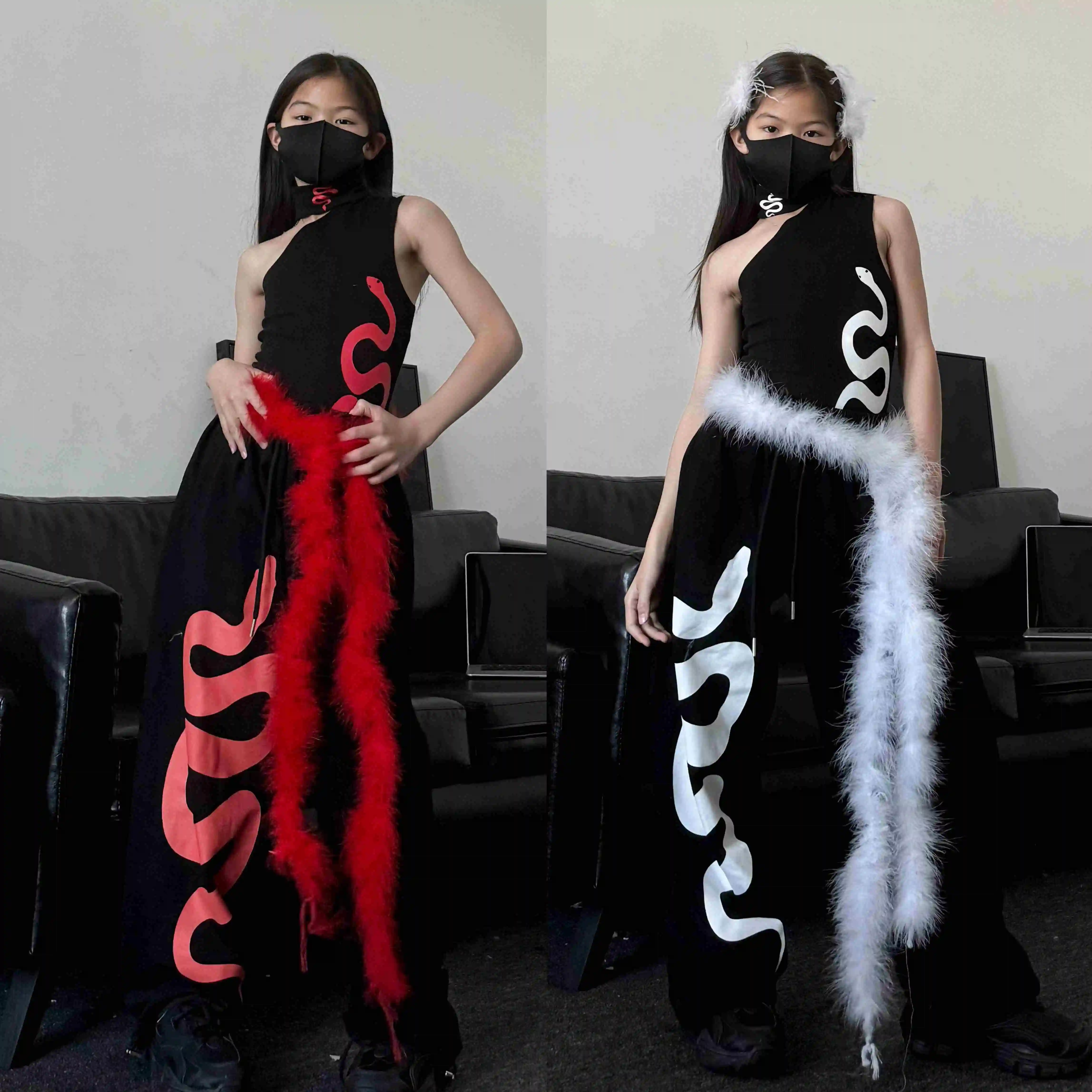 

2025 New Ballroom Hip Hop Dance Costumes For Girls Fashion Vest Loose Pants Street Dance Wear Jazz Performance Clothes DQS18597
