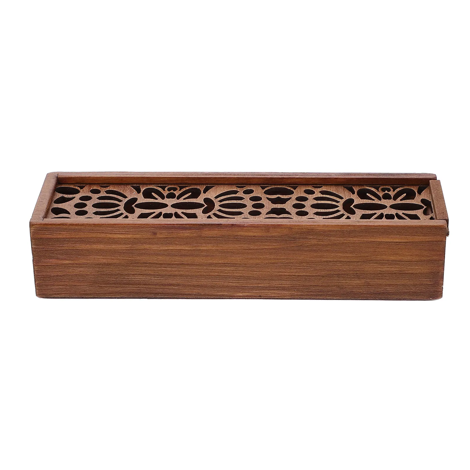 1Pcs Wooden Wooden Pen Storage Box Oblong Elegant Design Multipurpose Student Stationery Convenient Pencil Eraser