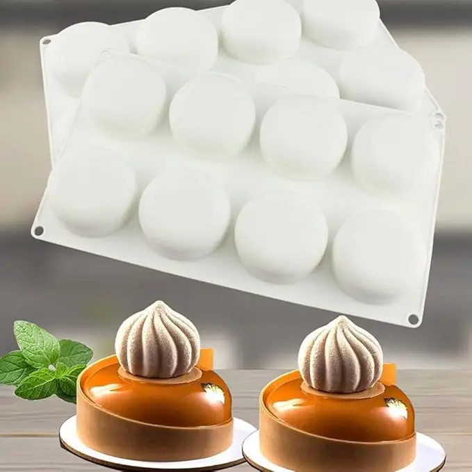 

8-Cavity Round Silicone Mold DIY Soap Molds for Soap Making 3d Fondant Cake Chocolate Mould Baking Accessories Cake Tools