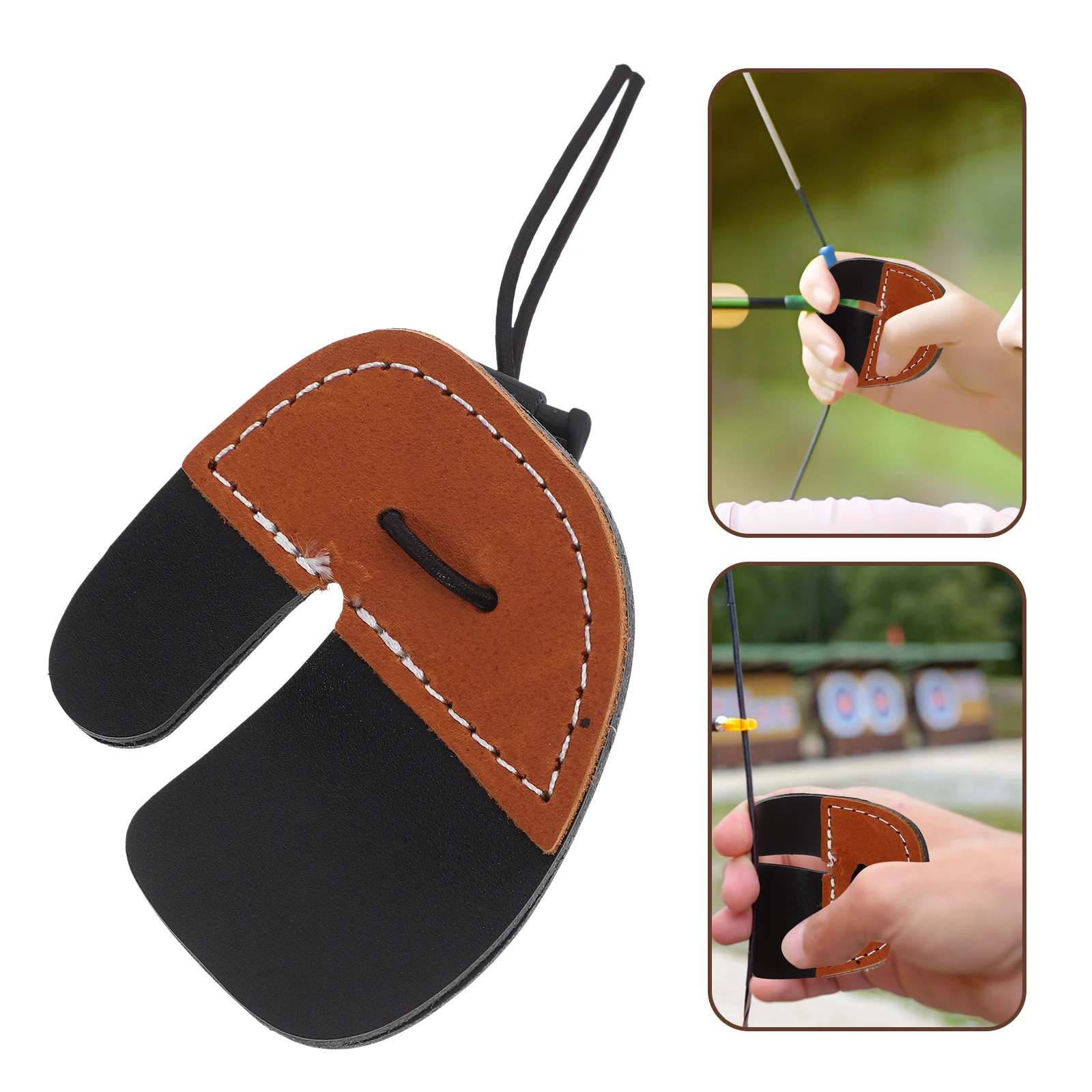 Brown Double Layer Bow and Arrow Finger Guard 1pcs Archery Practice Gear Gloves Protector Protection Shooting Abs