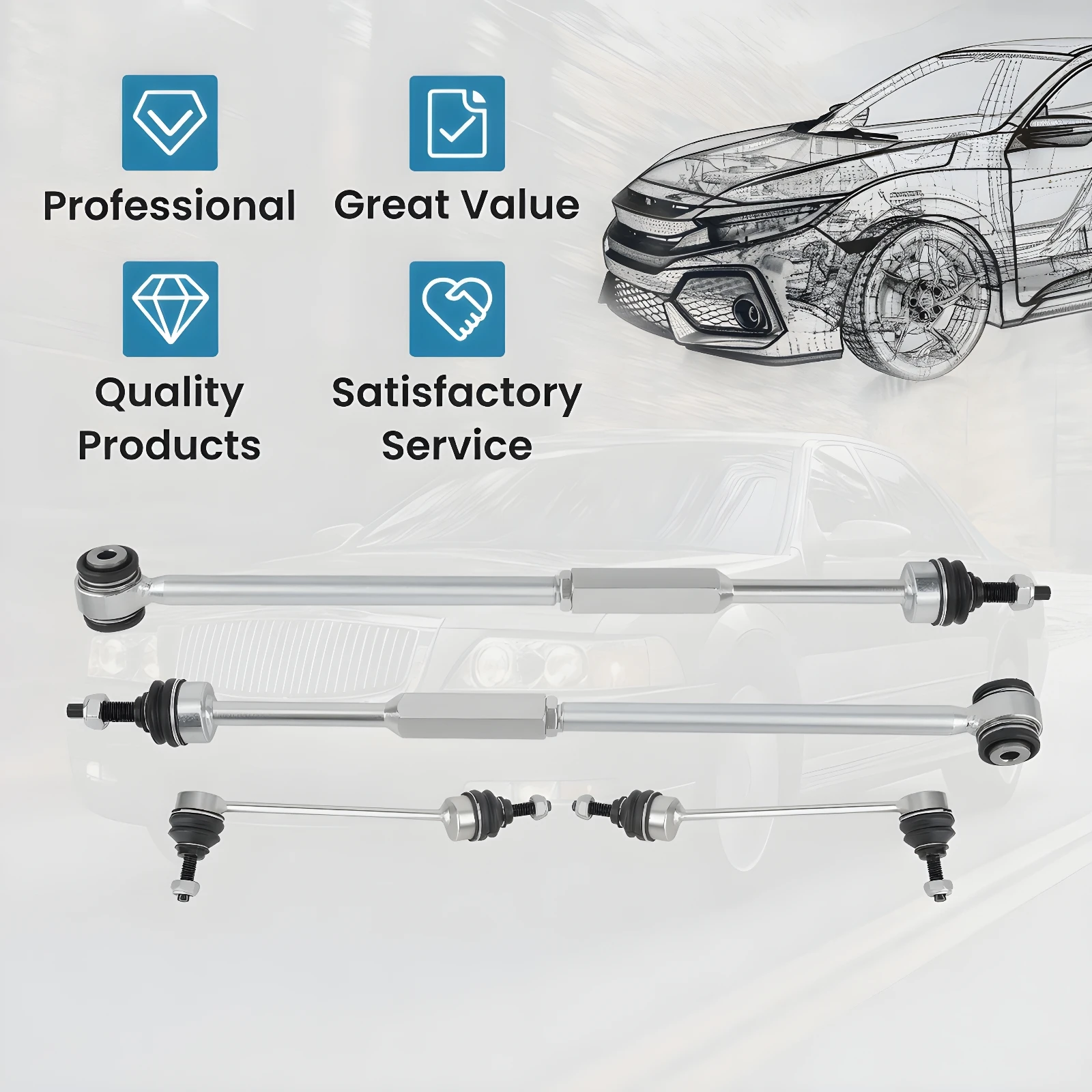 

Steering & Suspension Kit Torque Tie Rod Sway Bar End Links For 00-06 Lincoln LS