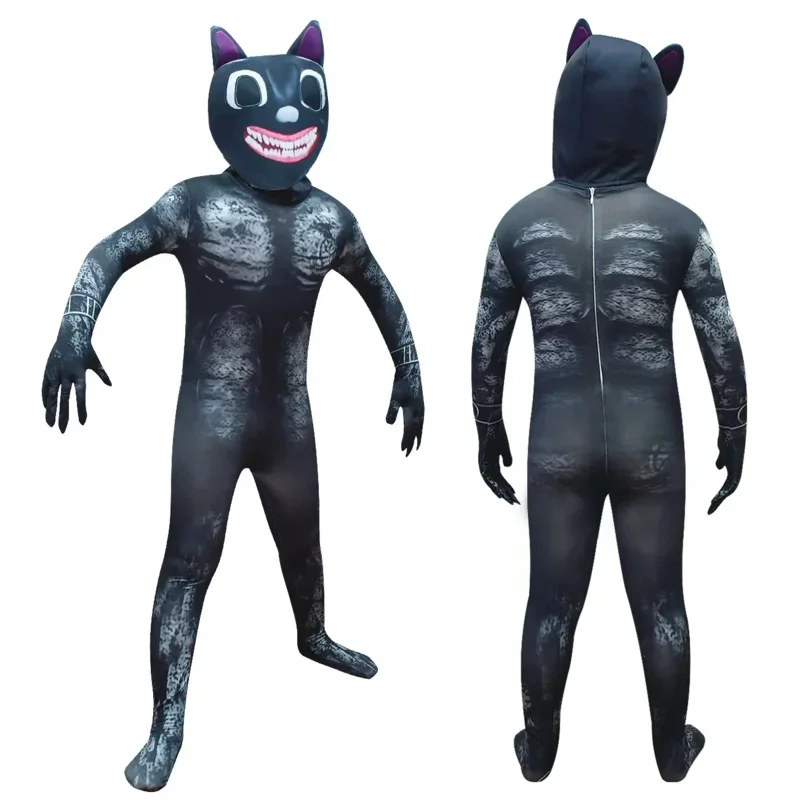 Coslan Fantasia Costume di Halloween per bambini Anime Black Cat Cosplay Boy Girl Tuta Tuta Cartoon Disfrace Festa di Carnevale Clo