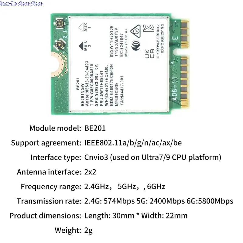 D0UA E201NGW CNVIO3 Беспроводная карта 5800 Мбит / с беспроводной адаптер Bluetooth-совместимый