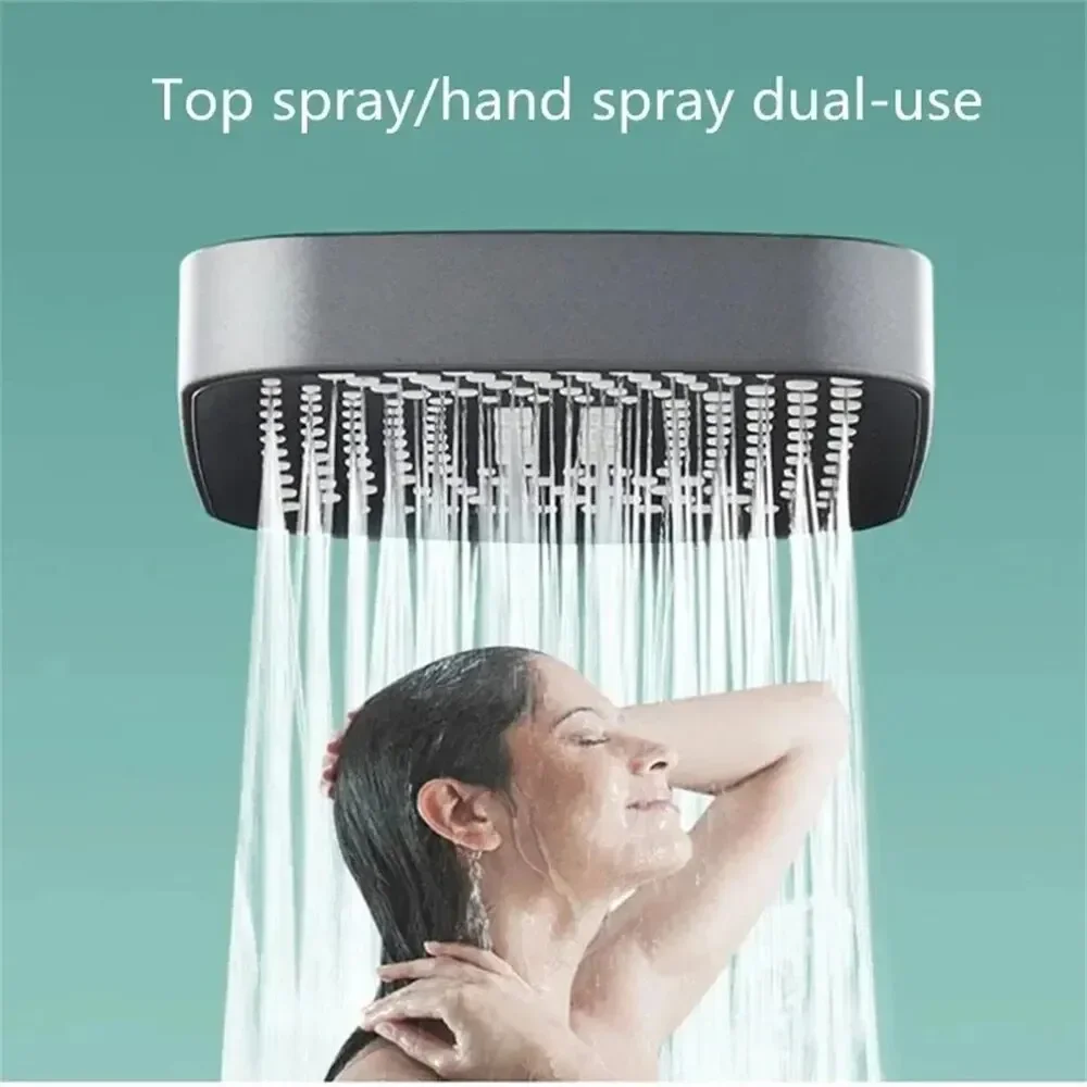 Adjustable Shower Head 4 Mode Rainfall Shower Large Flow Showerhead High Pressure Water Saving Shower Mixer Bathroom Accessories