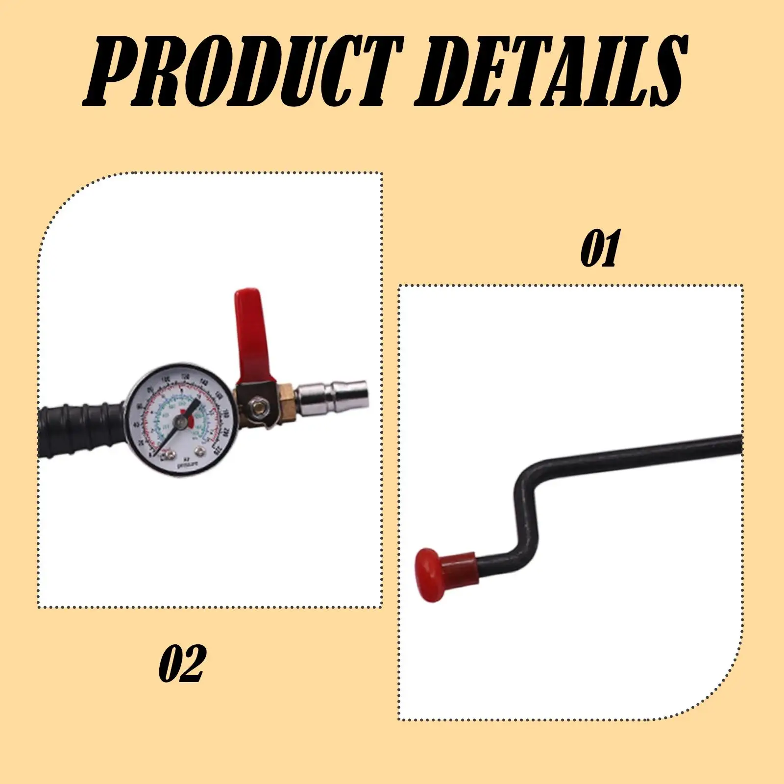 Hand Operated Tire Inflator for Truck Tires with Gauge Lightweight Hand Pump Tire Air Chuck