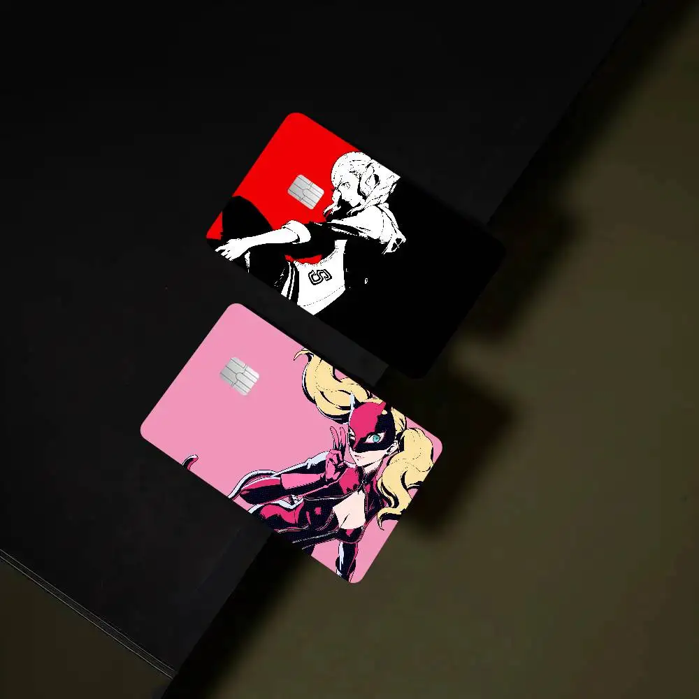GAME Persona 5 Anime 1 Set Of 4 Pcs Funny Shell Ultra Thin No Fade Sticker Skin Cover Film For Debit Credit Card