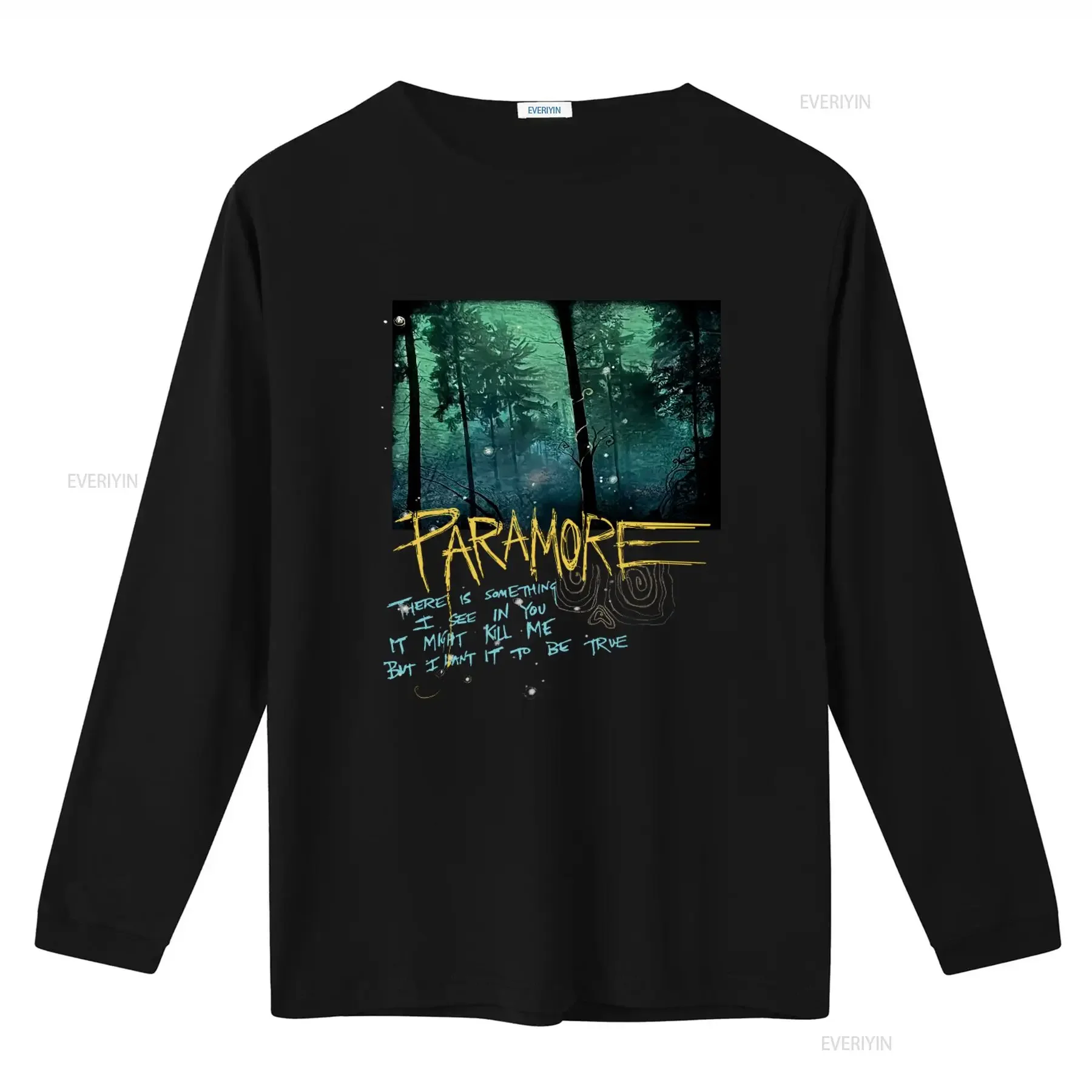 Rare Paramore Decode Song Lyrics T Shirt for Men Large Size with Twilight Forest Design vintage Washed Slightly Unisex