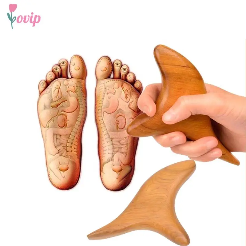 1PC Trigeminal Body Massager Neck Shiatsu Reflexology Wooden for Blood Circulation