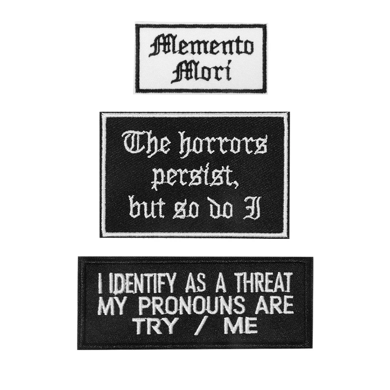 Patch gothique Punk foncé pour horreurs persistiques mais puis-je, 1 pièce, Badge à repasser, cadeau pour vêtements, sac, casquette, veste, chapeau de camionneur