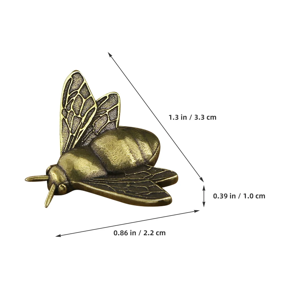 

2pcs Brass Bee Small Statue For Desktop Decor Vintage Home Decoration Animal Figurines Metal Ornament