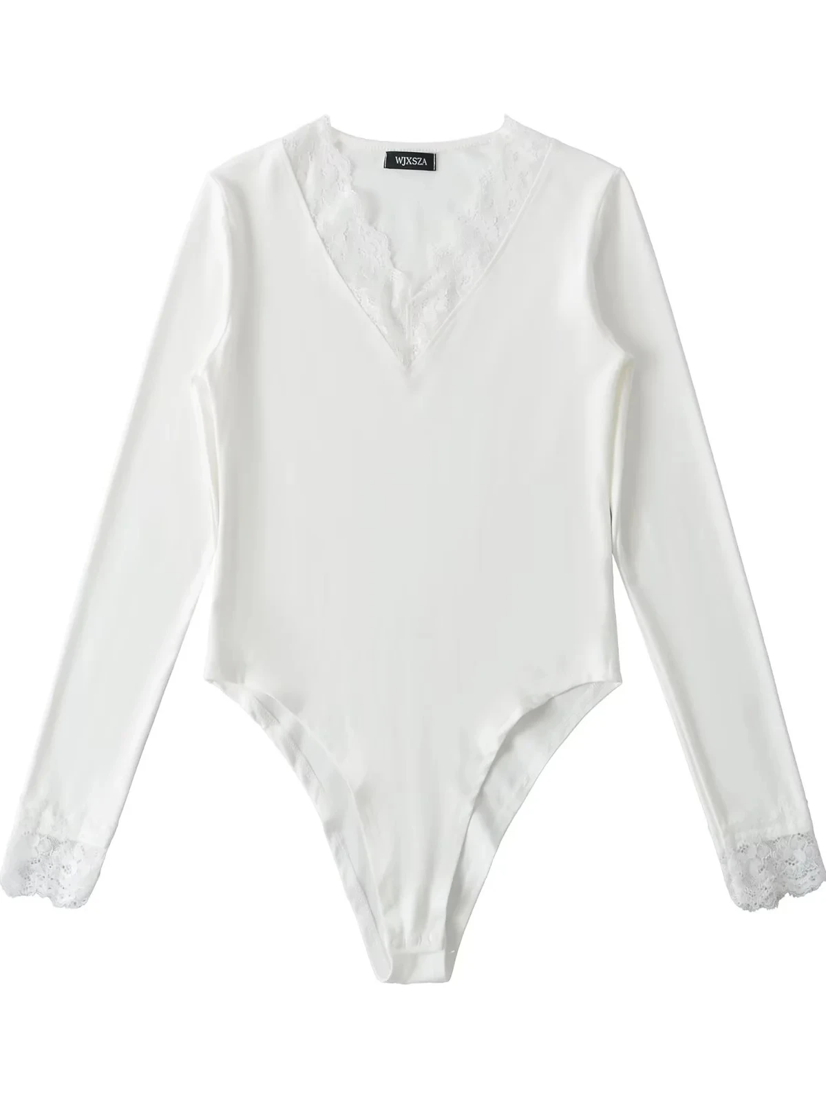 

Длинное боди для похудения Sve V-Ne с кружевной отделкой, женское эластичное облегающее боди, топ из смеси хлопка, ткань для поездок на работу