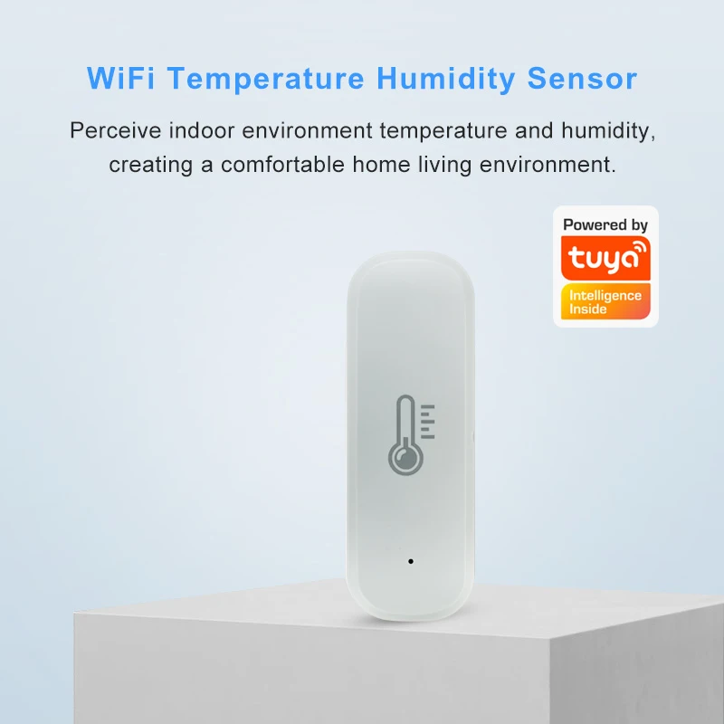 Tuya WiFi Temperature Humidity Sensor Home Connected Thermometer Compatible With Smart Life Alexa Google Assistant