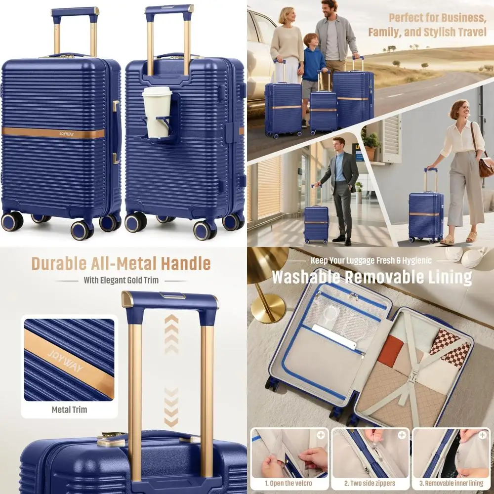 

Легкая ручная кладь Joyway, 20 дюймов, с вращающимися колесами, замком TSA, прочным жестким чемоданом из АБС-пластика для бизнеса и путешествий