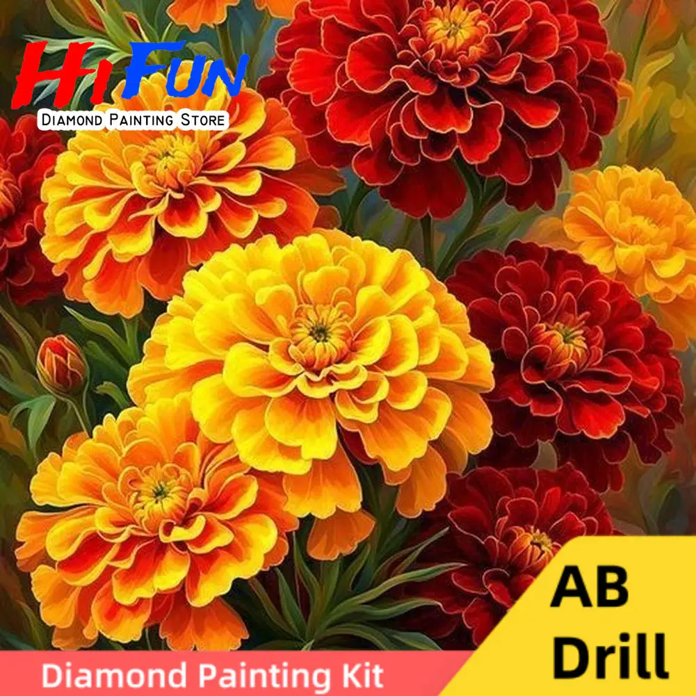 

DIY Full Drill Square/Round AB Diamond Painting Kit Arts Pink Carnation Flower , Botanical Wall Art Gift for Her Mothers Day