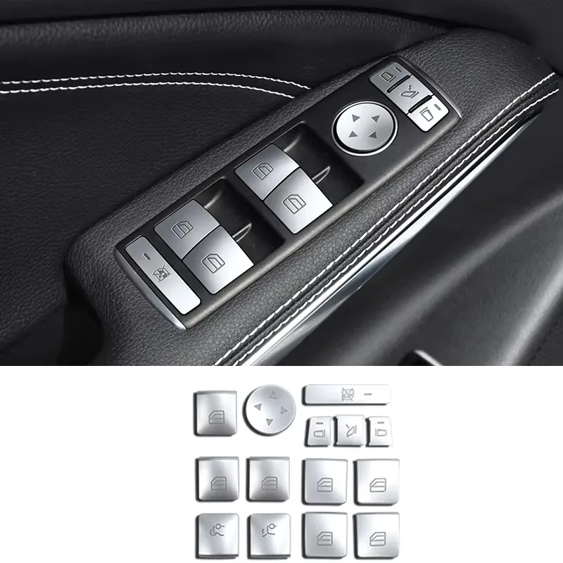 Auto-Fensterheber-Knopfabdeckung Aufkleber Schalterblenden-Styling für Mercedes Benz A B C Klasse W204 W212 GLA GLK CLA GL ML GLE