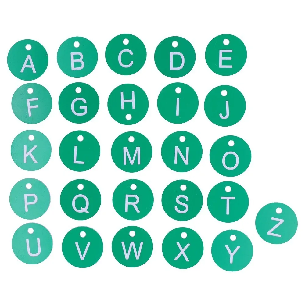 26Pcs ABS Numbered Beehive Tags Wear Resistant With Small Hole Beehive Label Markers Bright Color Numbered A to Z