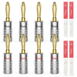 24 sztuk/partia 4mm viborg głośnik wtyk bananowy 24K pozłacane Adapter złącze gniazdo Audio Jack śruba czarny czerwony RCDNK