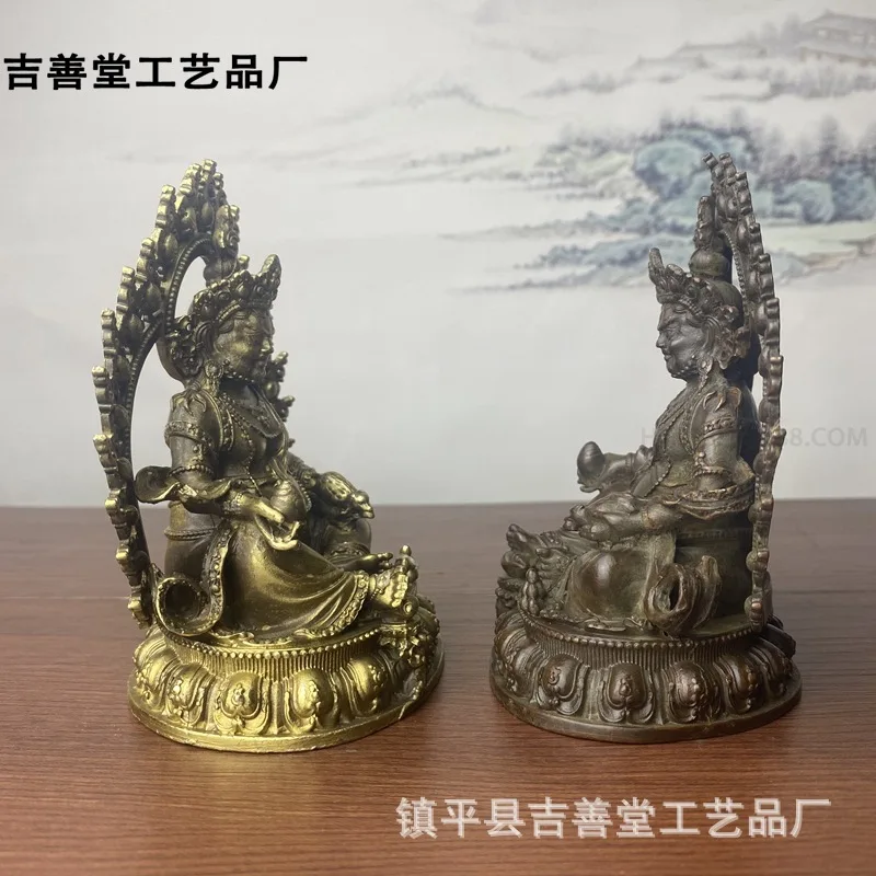 Tibetan Style Yellow Talent God Buddha Statue Decoration Alloy Handicrafts Home Ornament Furnishing Nepal Acalanatha Talent Stat