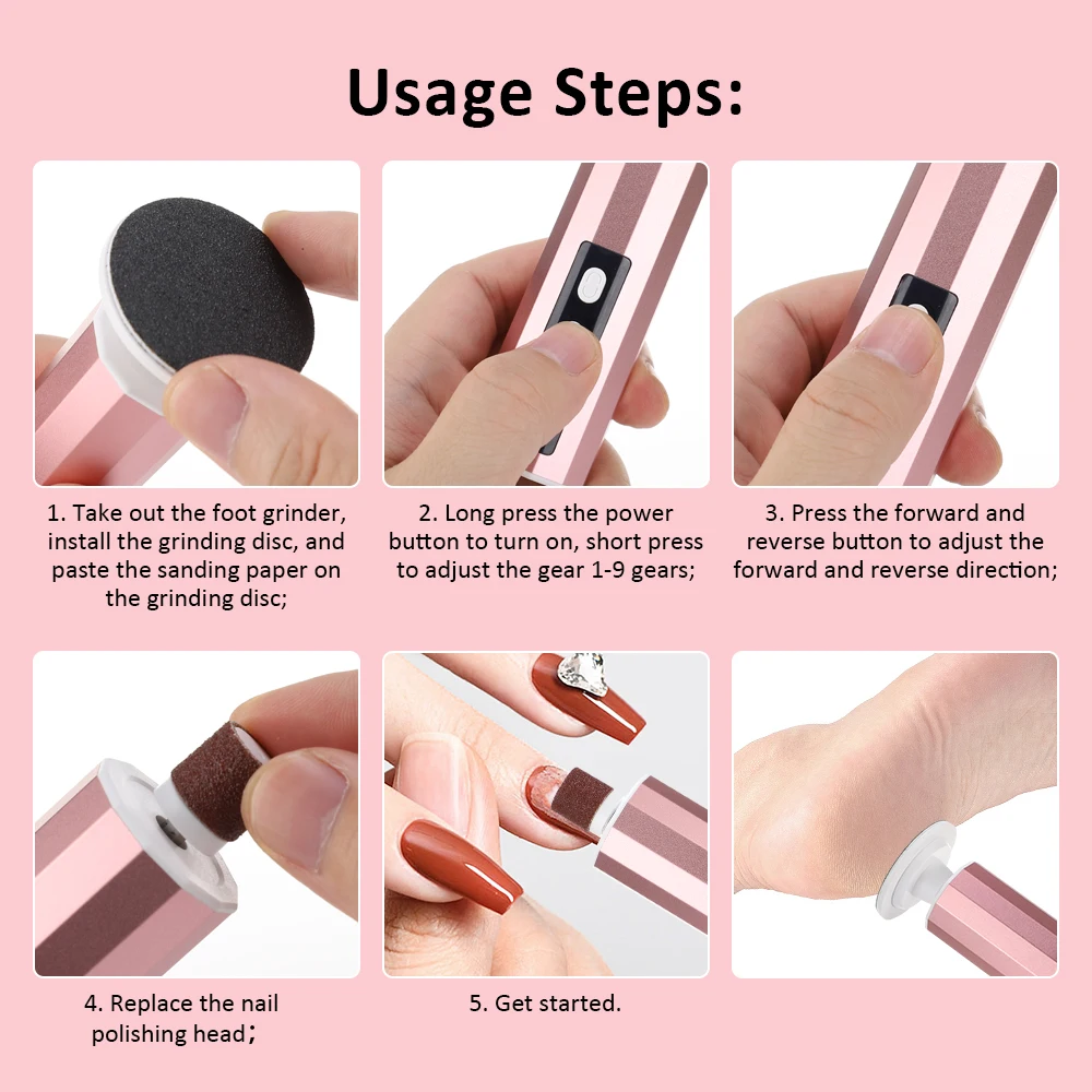 Electric Grinding Pedicure Tools Foot Sandpaper File for Heels Professional Foot Care Tool Dead Hard Skin Callus Remover
