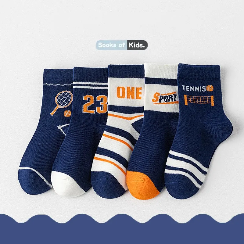 LDino 5 Paar Jungensocken Herbst Baumwollsocken Baby Dino Socken Kinder 1-14T Kinder Cartoon Auto Muster Sportsocken – Detail 11
