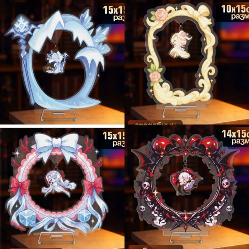 Letrero Acrílico de Cookie Run Kingdom: Frost Queen, Cookie Agar Agar, Cookie Candy Apple, Adorno de Escritorio de Anime, Regalos