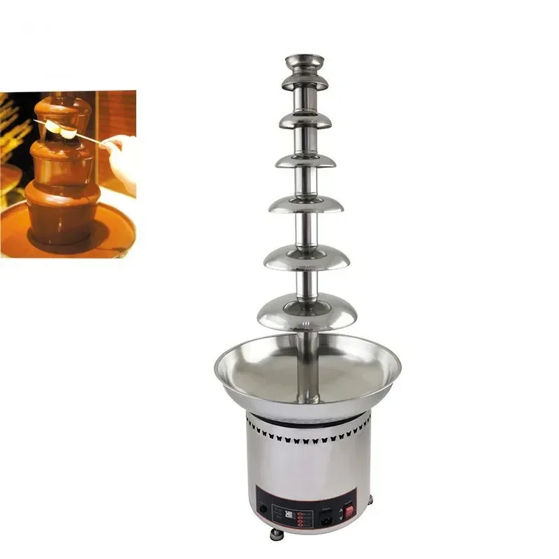 

Commercial Digital Display 7 Layer Chocolate Fountain Party Wedding Banquet Chocolate Waterfall Fountain Machine Hot Pot