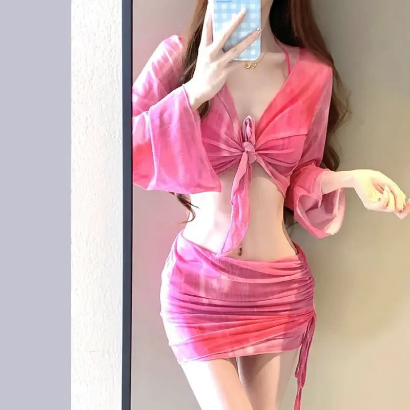 

Bikini Four Piece Set for Women Sexy New Fashion Sweet Bathing Beachwear for Vacation and Party