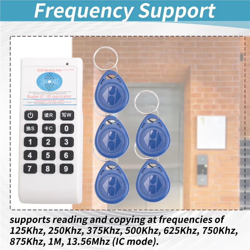 

AC57-RFID NFC IC Card Reader & Writer+5XT5577 Keychain 125Khz-13.56MHZ Duplicator RFID Smart Card Reader IC ID Duplicator