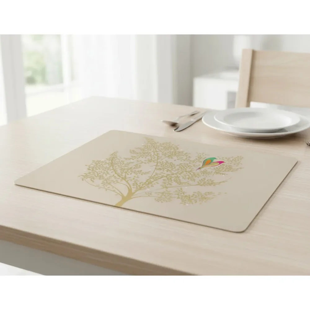 

Elegant Gold Foil Placemats Set of 4, Heat & Stain Resistant Cork-Backed Dining Décor for Home Entertaining