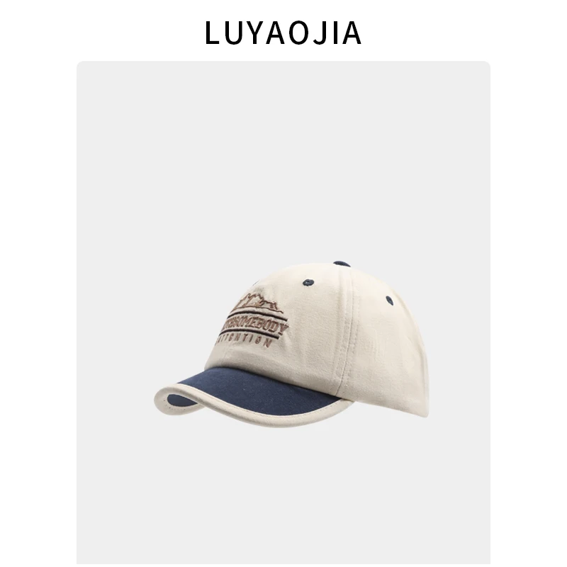 

Fashion Short Brim Color Matching Peaked Cap Male and Female Personality Versatile Embroidered Soft Top Sunshade Baseball Cap