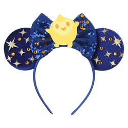 Disney Anime Wish Sequined Ear Headband for Adults Mickey Mouse Hairbands Women Bows Hair Accessories Girls Festival Party Gifts