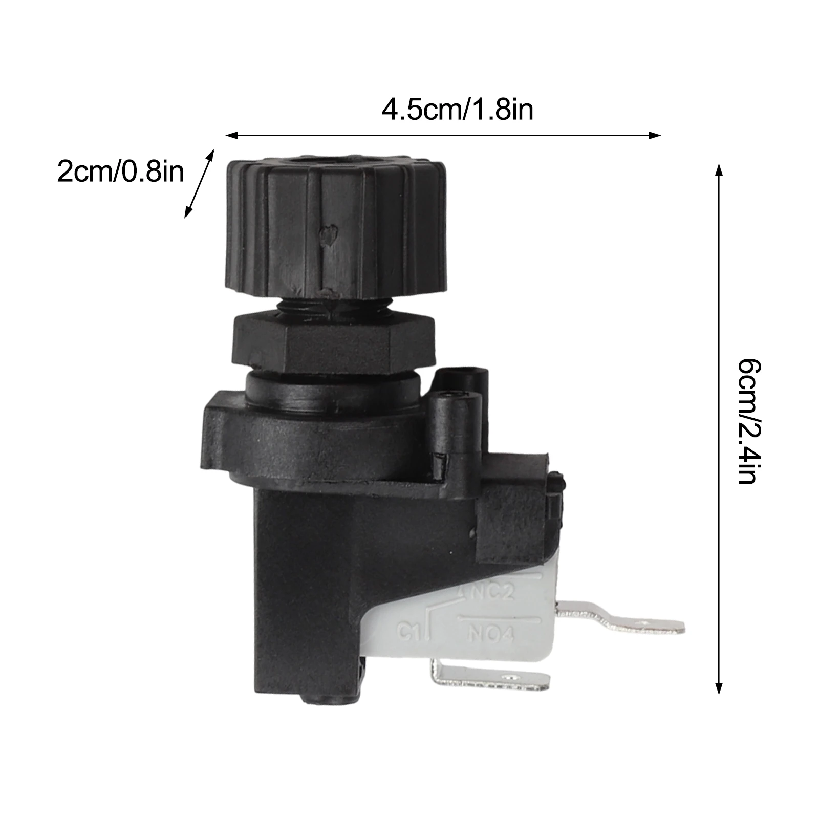 6.3 Mm Pin Width Air Pressure Switch Push Button Air Pressure Switch Easy Installation Switch Plastic And Metal Material