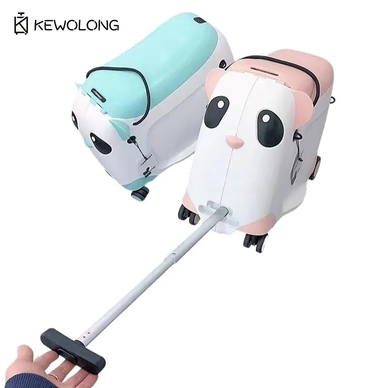 أمتعة أطفال مقاس 21 بوصة - حقيبة باندا PP يمكن للأطفال الجلوس على مقبض سحب من الألومنيوم وعجلات صامتة تحمل على الحقيبة #2