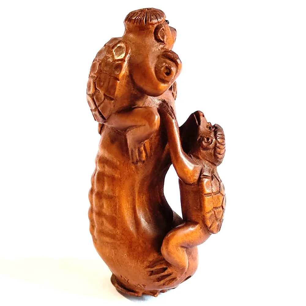 

Y8455 - 2 "резная вручную фигурка из коробки и японской резки Netsuke: 2 каппаса