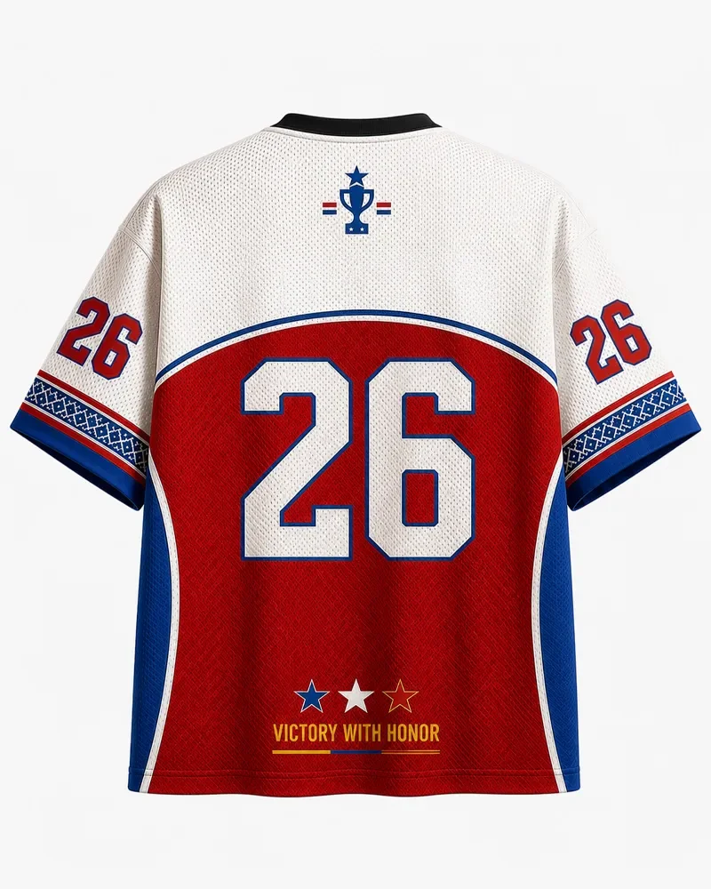 Paraguay Football Jersey Number 26, Championship Victory Honor, 3D Full Screen Printed Mesh V-neck Football Sports Top