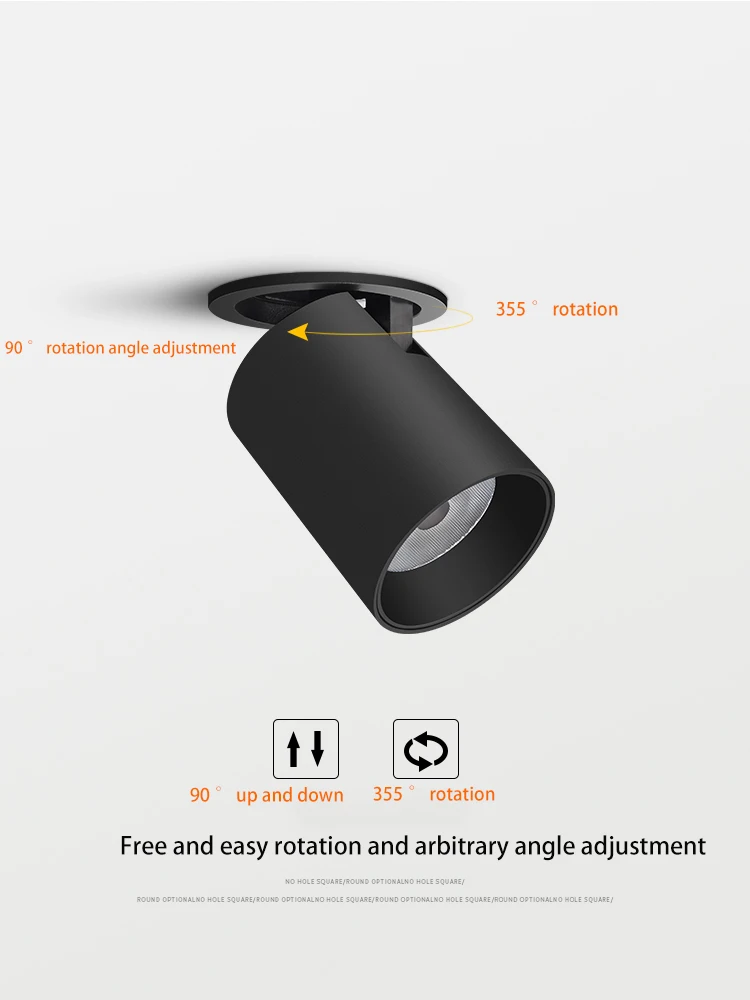 BRGT LED Spotlights 7W12W Recessed White Black Ceiling Lamp Aluminum Adjustable Foco Downlight For Kitchen Home Indoor Lighting