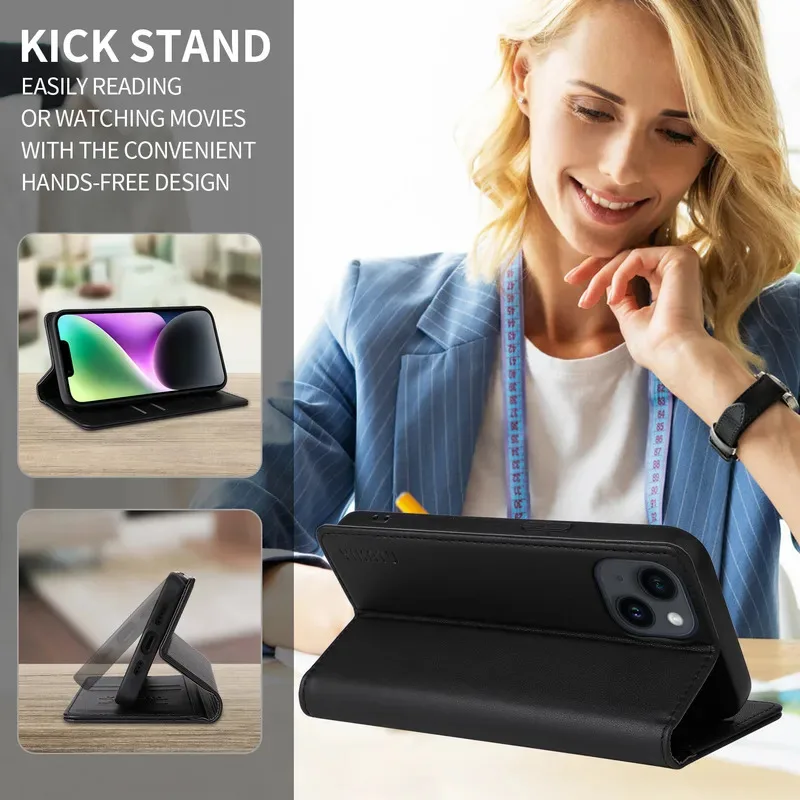 Etui z klapką na telefon Samsung Galaxy A10S A20 A30S A21S A31 A40 A41 A50 A51 A70 A71 A81 A91, magnetyczne, skórzane, z funkcją podstawki. — zdjęcie produktu 6