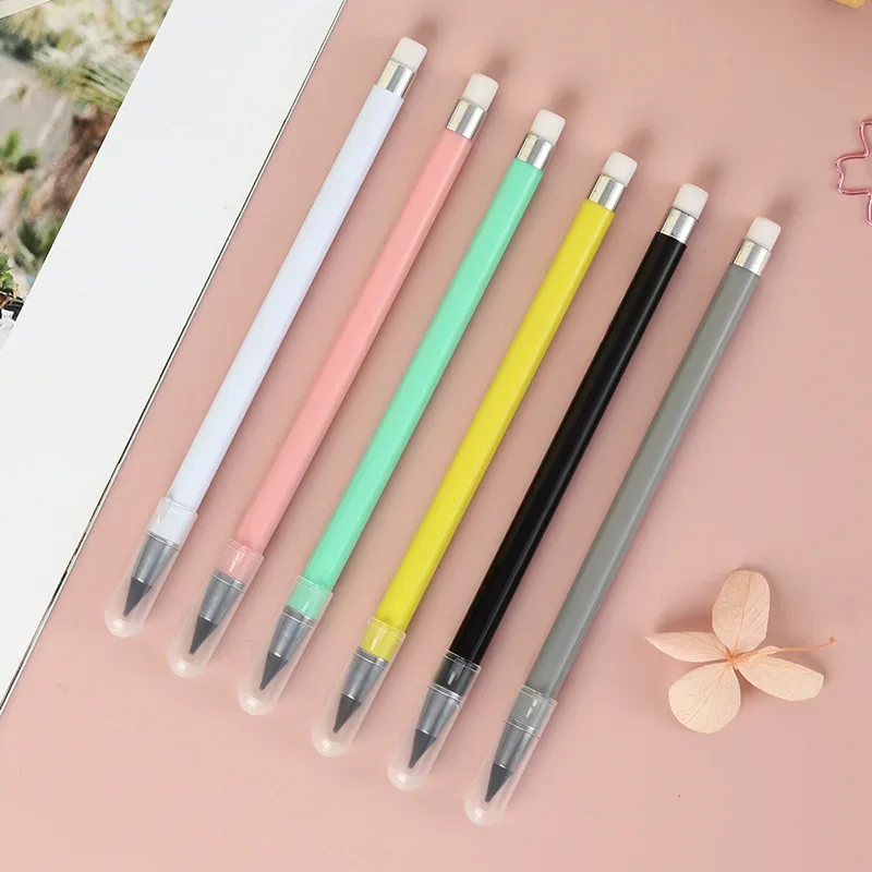 1/6 PCS Infinity Pencil with Eraser Kawaii Unlimited Writing Eternal Pencils and Gifts Art Office Supplies School Stationery