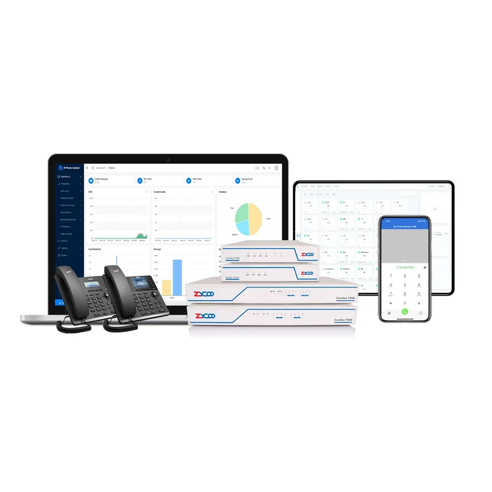 

VoIP Zycoo IP PBX With 2fxs T100