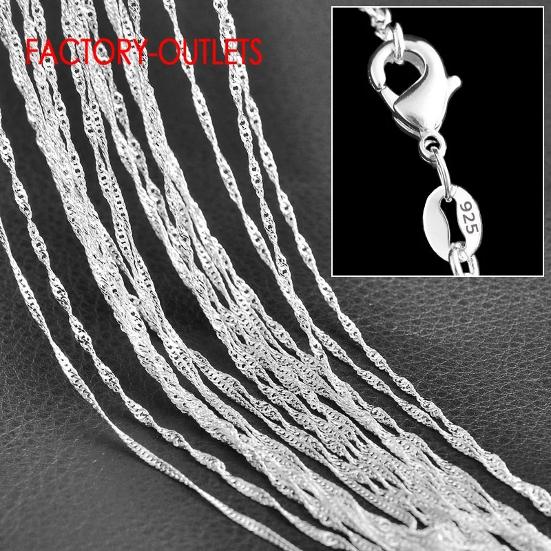 5 PCS/Lot 16-30 Inches 925 Sterling Silver Snake Box Figaro Necklace Chain Women Jewelry Gift Wedding Accessory Mulitple Models