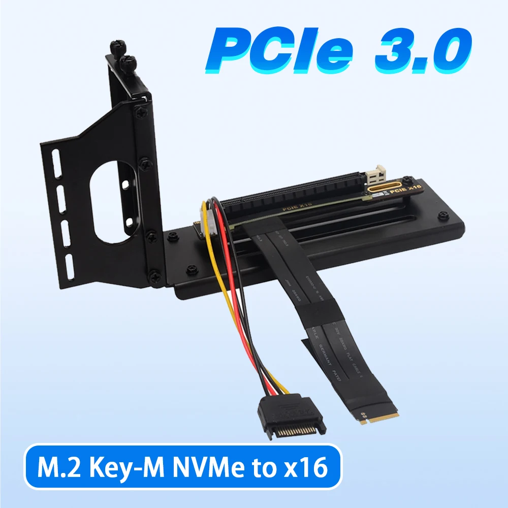 

M.2 KEY-M NVMe к PCI e x16 мульти-графические карты материнская плата Майнинг Райзер-карта Удлинительный кабель PCIe вертикальная подставка кронштейн