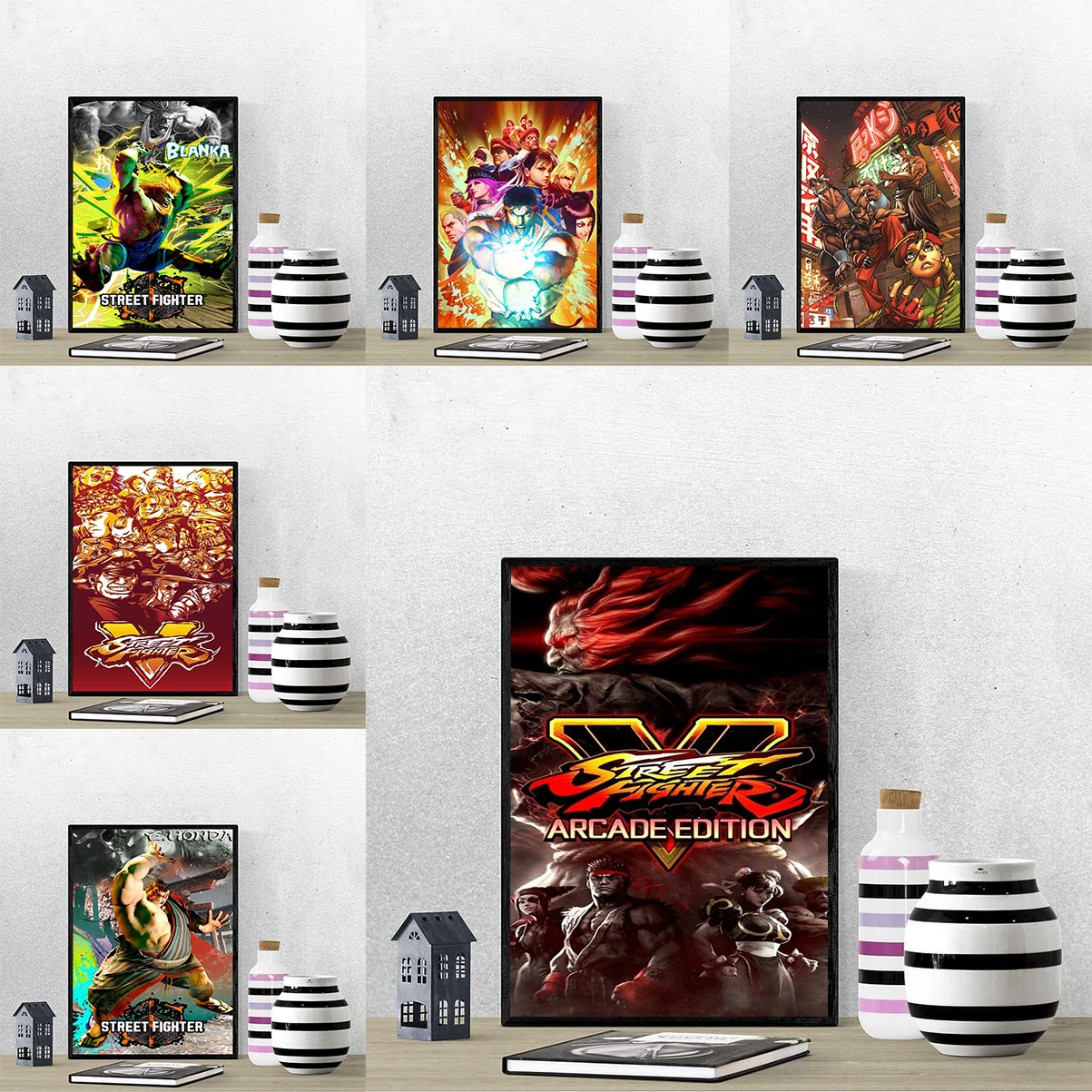 Canvas S-Street F-Fighter Posters Movie Poster Bedroom Decoration Painting Photos for Living Room Home Decor Art Mural Wall the