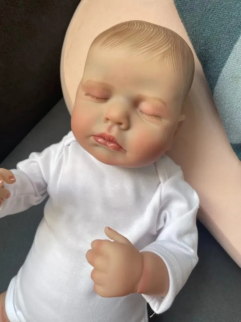 Muñeca Reborn LouLou de 48CM, tacto suave, realista, muñecas artísticas hechas a mano, pintura 3D de piel con venas visibles, Muñeca Reborn